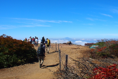 View of west (Akita and Yamagata, Mt Chokai) from the summit